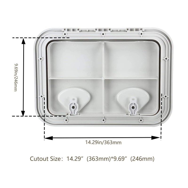 Amarine Made 17-1/4"X12-3/8 Boat Hatch, Rectangle Marine Hatch Cover, Sturdy Marine Storage Hatchs, Weatherproof Boat Deck Lid with 180 Lid Hinge for Boats (White) - Image 4